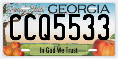 GA license plate CCQ5533