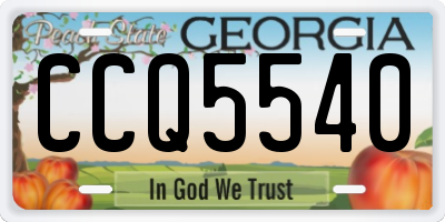 GA license plate CCQ5540