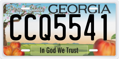 GA license plate CCQ5541