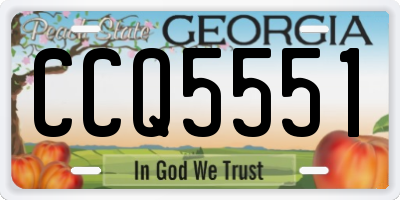 GA license plate CCQ5551
