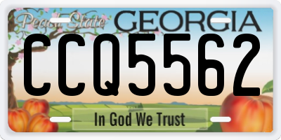 GA license plate CCQ5562