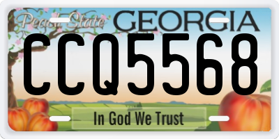 GA license plate CCQ5568