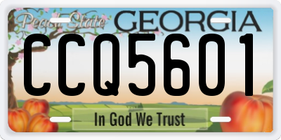 GA license plate CCQ5601