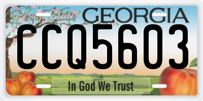 GA license plate CCQ5603