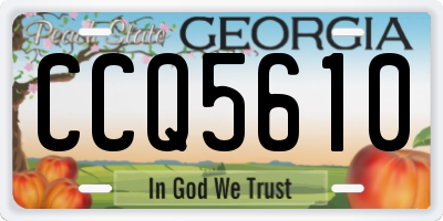 GA license plate CCQ5610