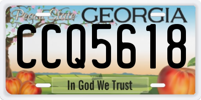 GA license plate CCQ5618