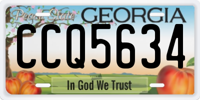 GA license plate CCQ5634
