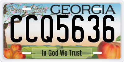 GA license plate CCQ5636