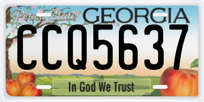 GA license plate CCQ5637