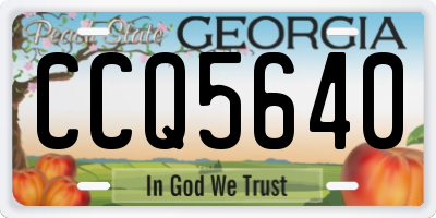 GA license plate CCQ5640