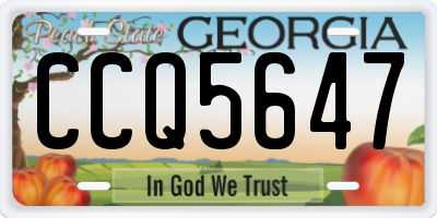 GA license plate CCQ5647