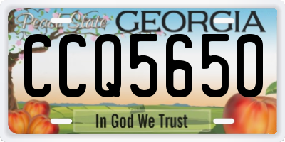GA license plate CCQ5650