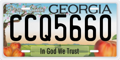 GA license plate CCQ5660