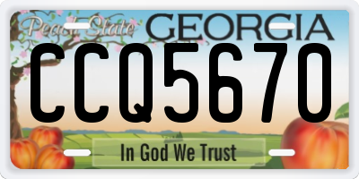 GA license plate CCQ5670