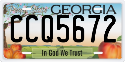 GA license plate CCQ5672