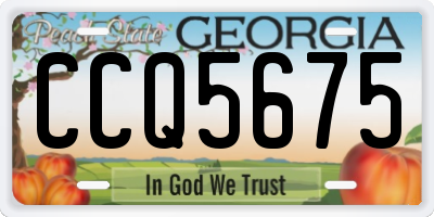 GA license plate CCQ5675