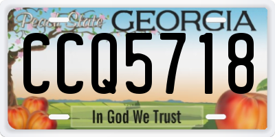 GA license plate CCQ5718