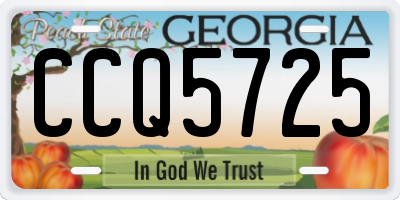 GA license plate CCQ5725