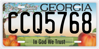 GA license plate CCQ5768