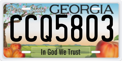 GA license plate CCQ5803