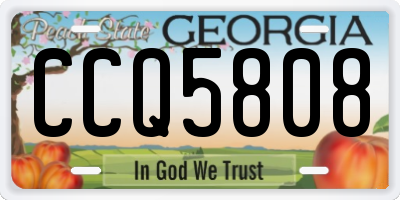 GA license plate CCQ5808