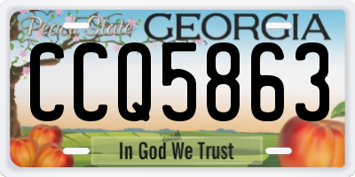 GA license plate CCQ5863
