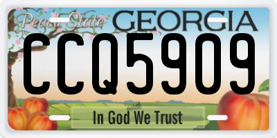 GA license plate CCQ5909
