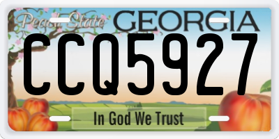 GA license plate CCQ5927