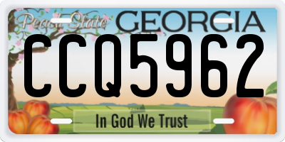 GA license plate CCQ5962