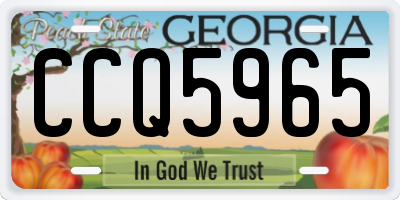 GA license plate CCQ5965