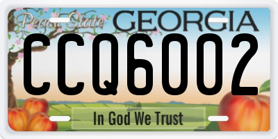 GA license plate CCQ6002