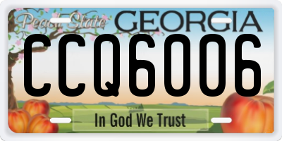 GA license plate CCQ6006