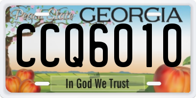 GA license plate CCQ6010