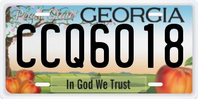 GA license plate CCQ6018