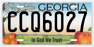 GA license plate CCQ6027