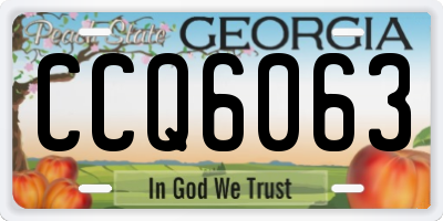 GA license plate CCQ6063