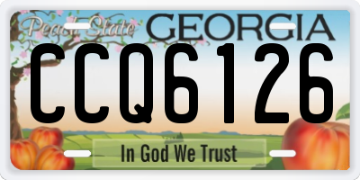 GA license plate CCQ6126