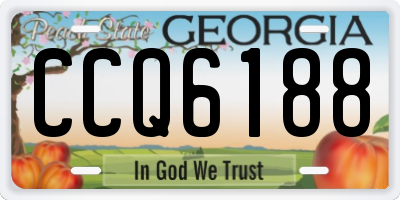 GA license plate CCQ6188