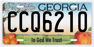 GA license plate CCQ6210