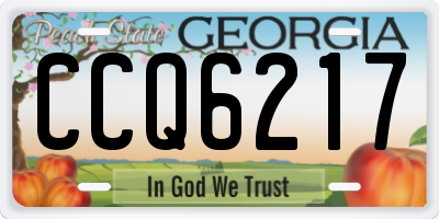 GA license plate CCQ6217