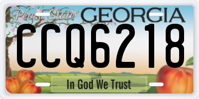 GA license plate CCQ6218