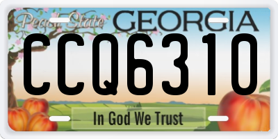 GA license plate CCQ6310