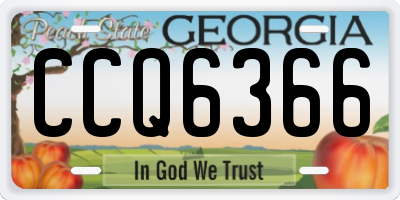 GA license plate CCQ6366