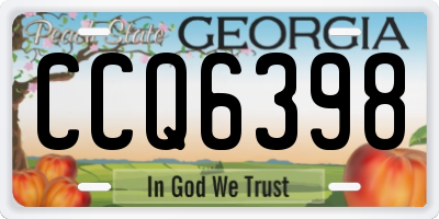 GA license plate CCQ6398