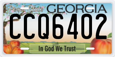 GA license plate CCQ6402