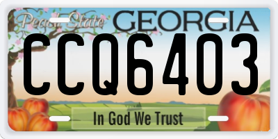 GA license plate CCQ6403