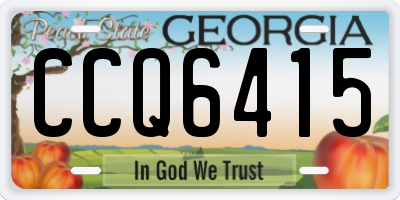 GA license plate CCQ6415