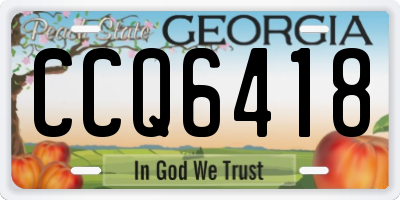 GA license plate CCQ6418