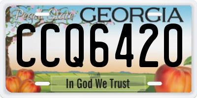 GA license plate CCQ6420