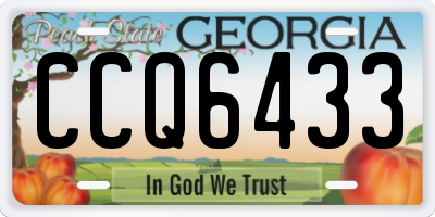 GA license plate CCQ6433